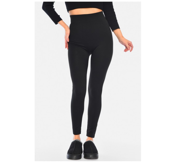 Лосины женские на флисе черного цвета 187970L