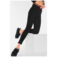 Лосини жіночі на флісі чорного кольору 188079L
