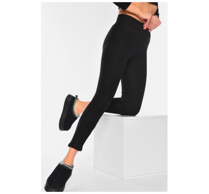 Лосини жіночі на флісі чорного кольору 188079L