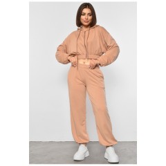 Спортивний костюм жіночий бежевого кольору 188122L