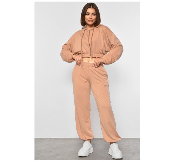 Спортивний костюм жіночий бежевого кольору 188122L
