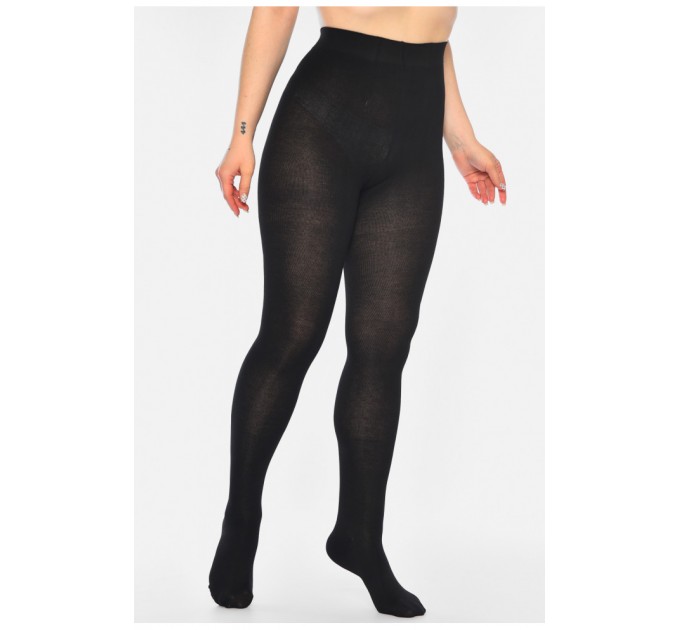 Колготи жіночі кашемірові із верблюжої вовни чорного кольору 188175L