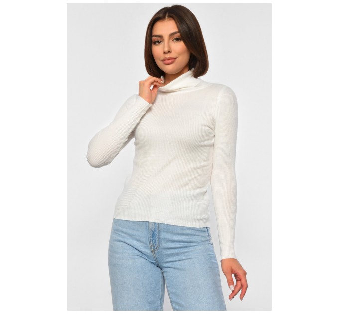 Гольф женский однотонный белого цвета 188242L