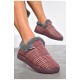 Капці домашні чуні жіночі бордового кольору 188994L