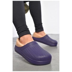 Калоші жіночі без задника утеплені фіолетового кольору 189039L