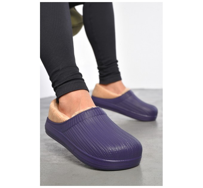 Калоші жіночі без задника утеплені фіолетового кольору 189039L