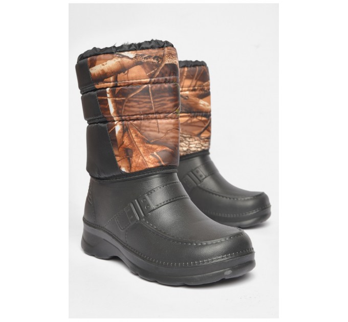 Дутики мужские пена на меху черного цвета 189115L