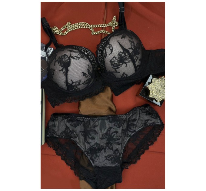 Комплект женский черного цвета чашка C 189160L