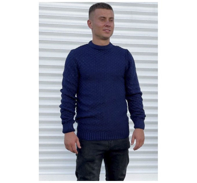 Светр чоловічий темно-синього кольору 189169L