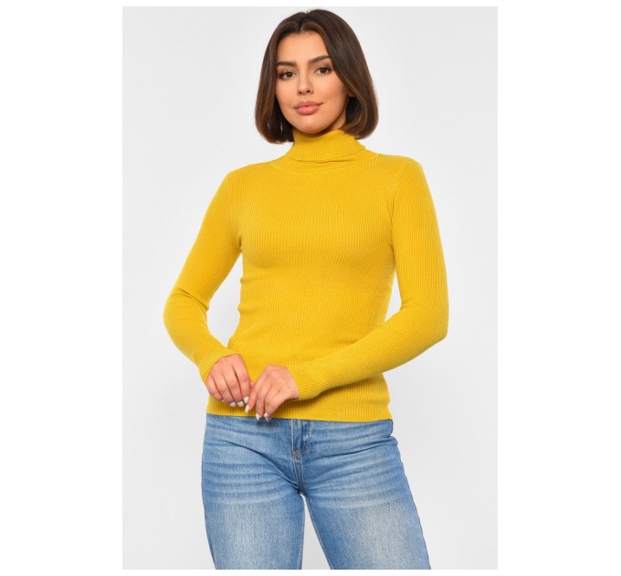 Гольф женский трикотажный горчичного цвета 189248L