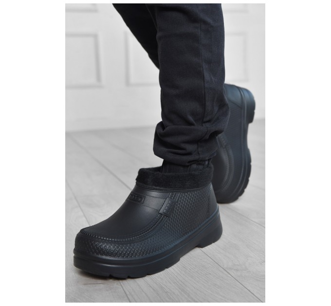 Калоші чоловічі на хутрі чорного кольору 189295L