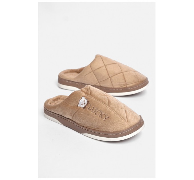 Капці кімнатні чоловічі коричневого кольору на хутрі 189316L