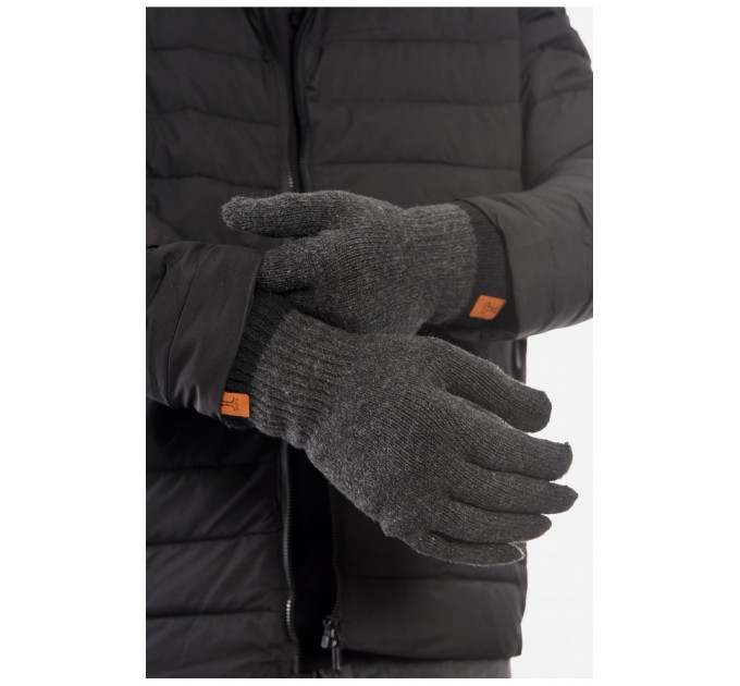 Рукавички чоловічі акрилові утеплені темно-сірого кольору 189449L