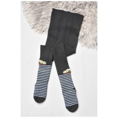Колготы детские махровые для мальчика черного цвета 189587L