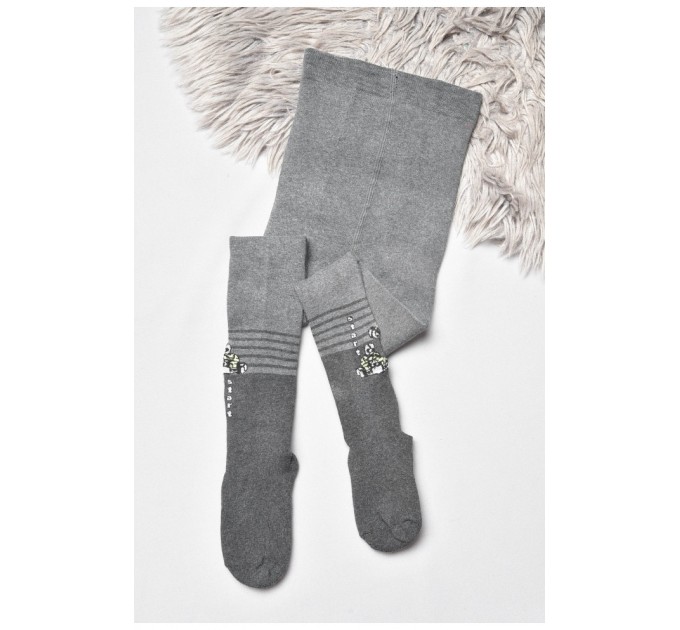 Колготи дитячі махрові для хлопчика темно-сірого кольору 189588L