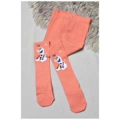 Колготи дитячі з малюнком для дівчинки теракотового кольору 189977L