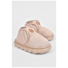Тапочки детские бежевого цвета на меху 190104L