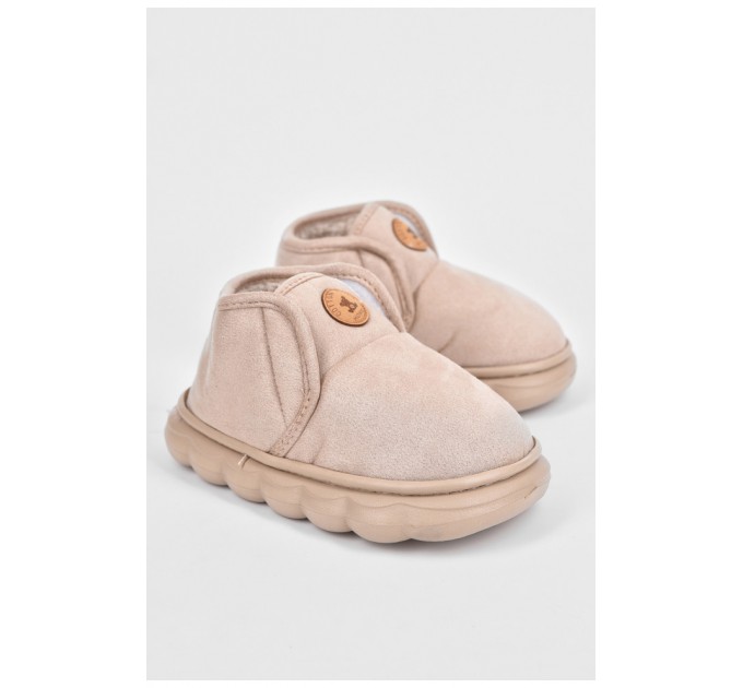 Тапочки детские бежевого цвета на меху 190104L
