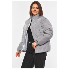 Куртка женская демисезонная на меху серого цвета 190536L