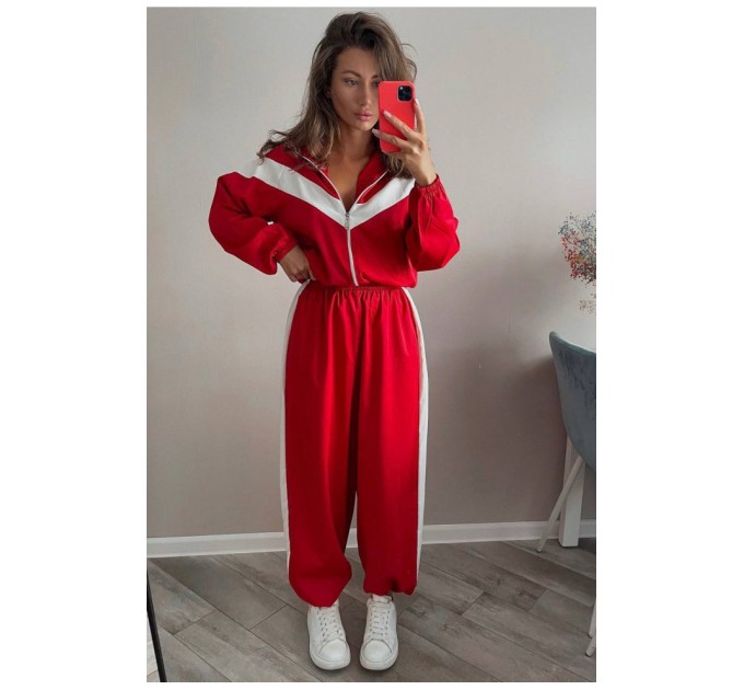 Спортивний костюм жіночий червоного кольору 190654L