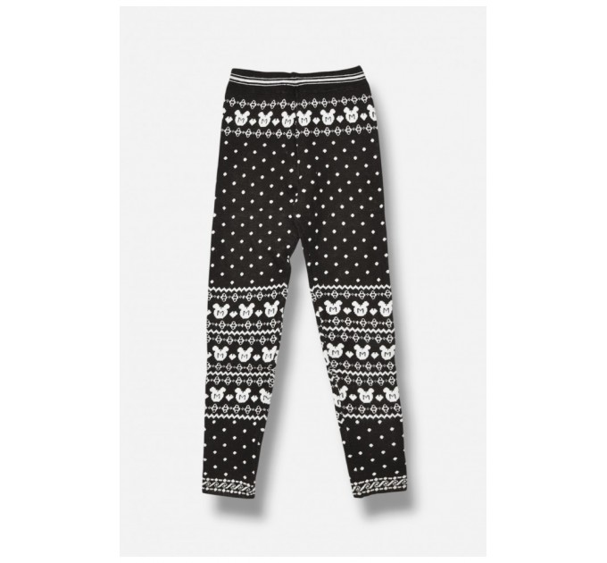 Лосины детские для девочки термо с начесом черного цвета 190930L