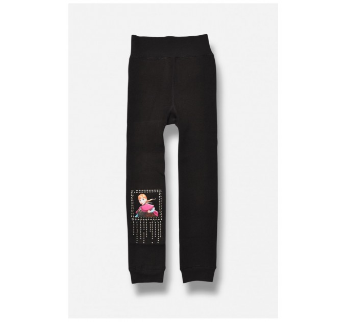 Лосини дитячі для дівчинки термо з начісом чорного кольору 190940L