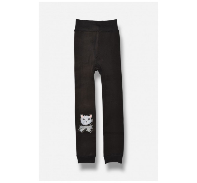Лосини дитячі для дівчинки термо з начісом чорного кольору 190951L