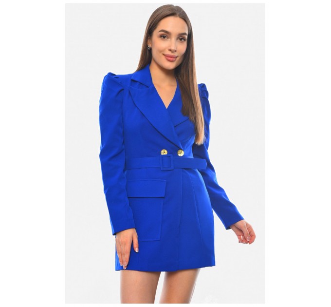 Сукня-піджак жіноча однотонна синього кольору 191027L
