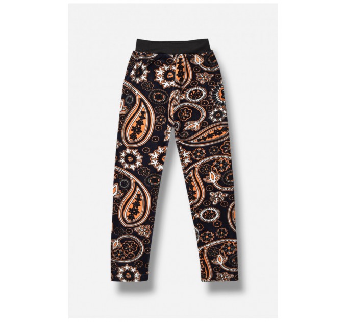 Лосини дитячі велюрові для дівчинки з начісом темно-синього кольору 191089L