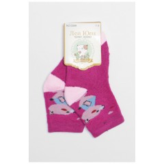 Носки детские махровые для девочки темно-розового цвета 191273L
