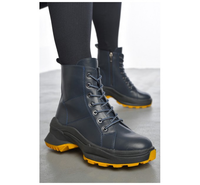 Черевики жіночі демісезонні темно-синього кольору 191335L