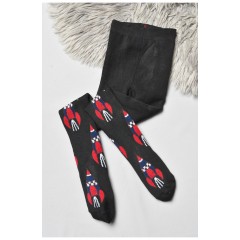 Колготи дитячі махрові для хлопчика чорного кольору з малюнком 191757L
