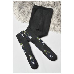 Колготы детские махровые для мальчика черного цвета с рисунком 191758L.