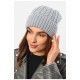 Шапка женская зимняя на флисе однотонная серого цвета 192003L