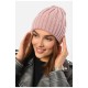 Шапка женская зимняя на флисе однотонная розового цвета 192025L