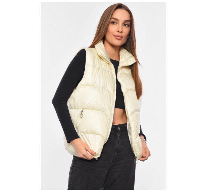 Жилетка жіноча молочного кольору 192434L