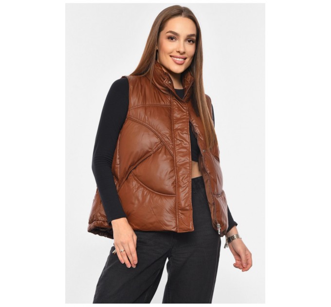 Жилетка женская коричневого цвета 192447L