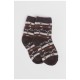 Шкарпетки дитячі теплі коричневого кольору з принтом 192452L