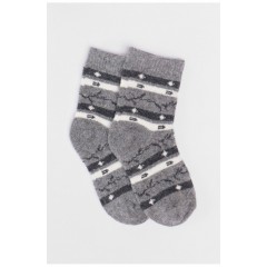 Шкарпетки дитячі теплі сірого кольору з принтом 192453L