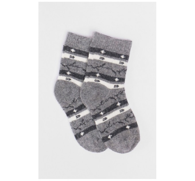 Шкарпетки дитячі теплі сірого кольору з принтом 192453L