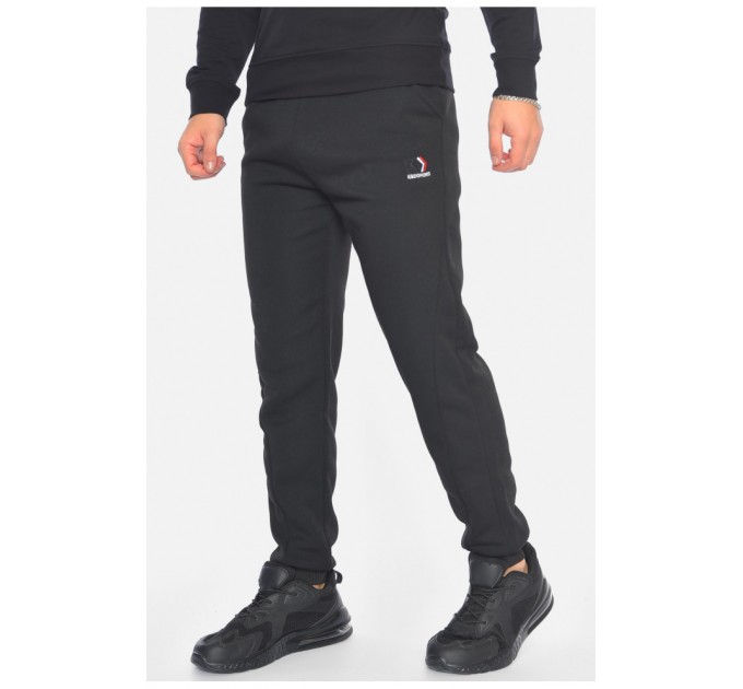 Спортивні штани чоловічі на флісі чорного кольору 192531L