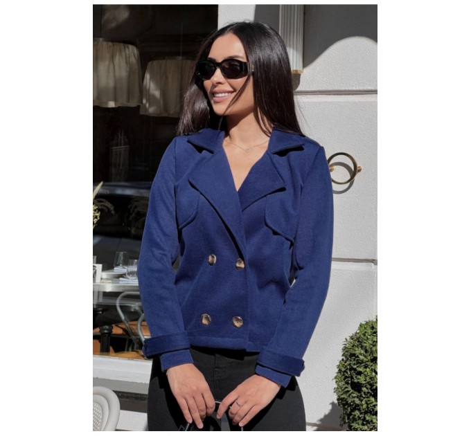 Піджак жіночий кашеміровий темно-синього кольору 192557L