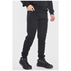Спортивні штани чоловічі на флісі чорного кольору 192599L
