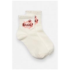 Шкарпетки дитячі демісезонні білого кольору з малюнком 192874L