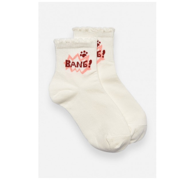 Носки детские демисезонные белого цвета с рисунком 192874L.