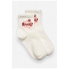 Шкарпетки дитячі демісезонні білого кольору з малюнком 192877L