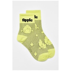 Шкарпетки дитячі демісезонні салатового кольору з малюнком 192891L