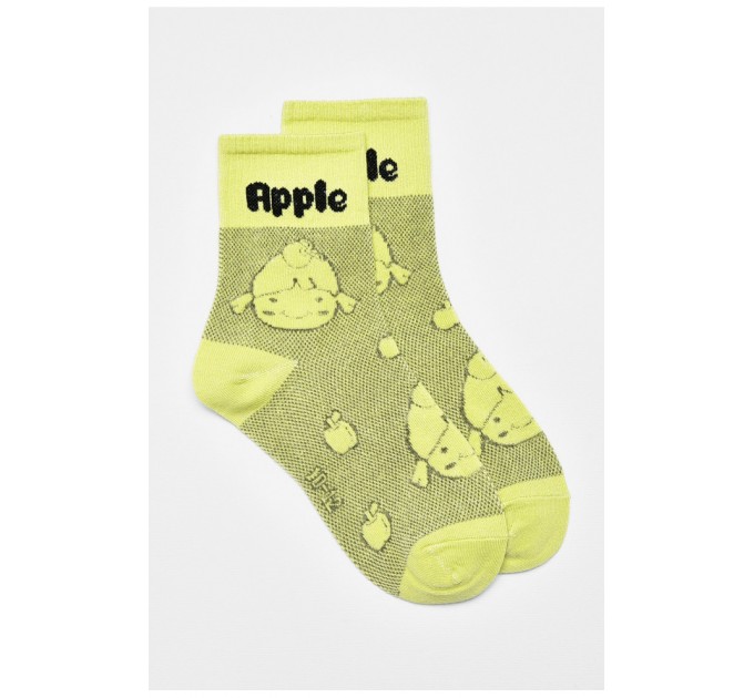 Шкарпетки дитячі демісезонні салатового кольору з малюнком 192891L