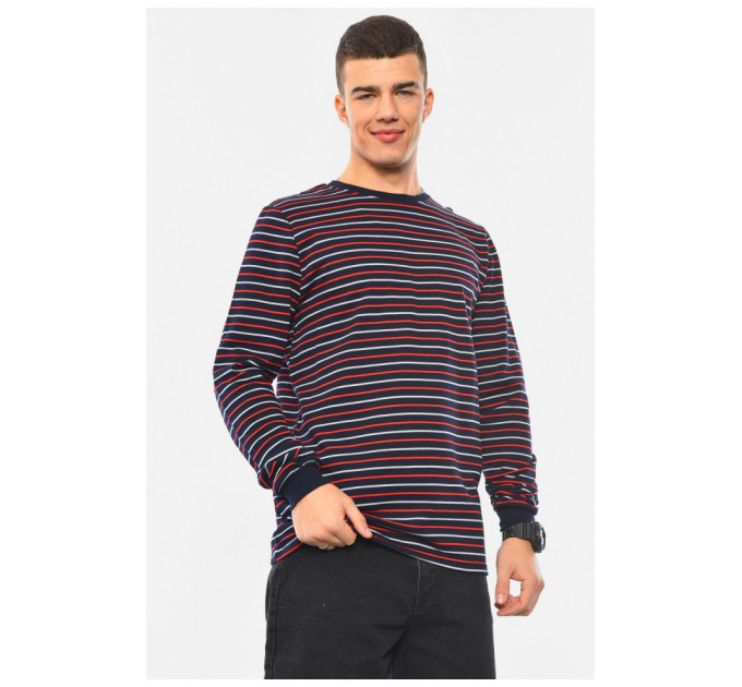 Світшот чоловічий напівбатальний на флісі темно-синього кольору 193024L