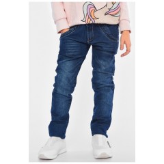 Джинсы для девочки темно-синего цвета 193054L